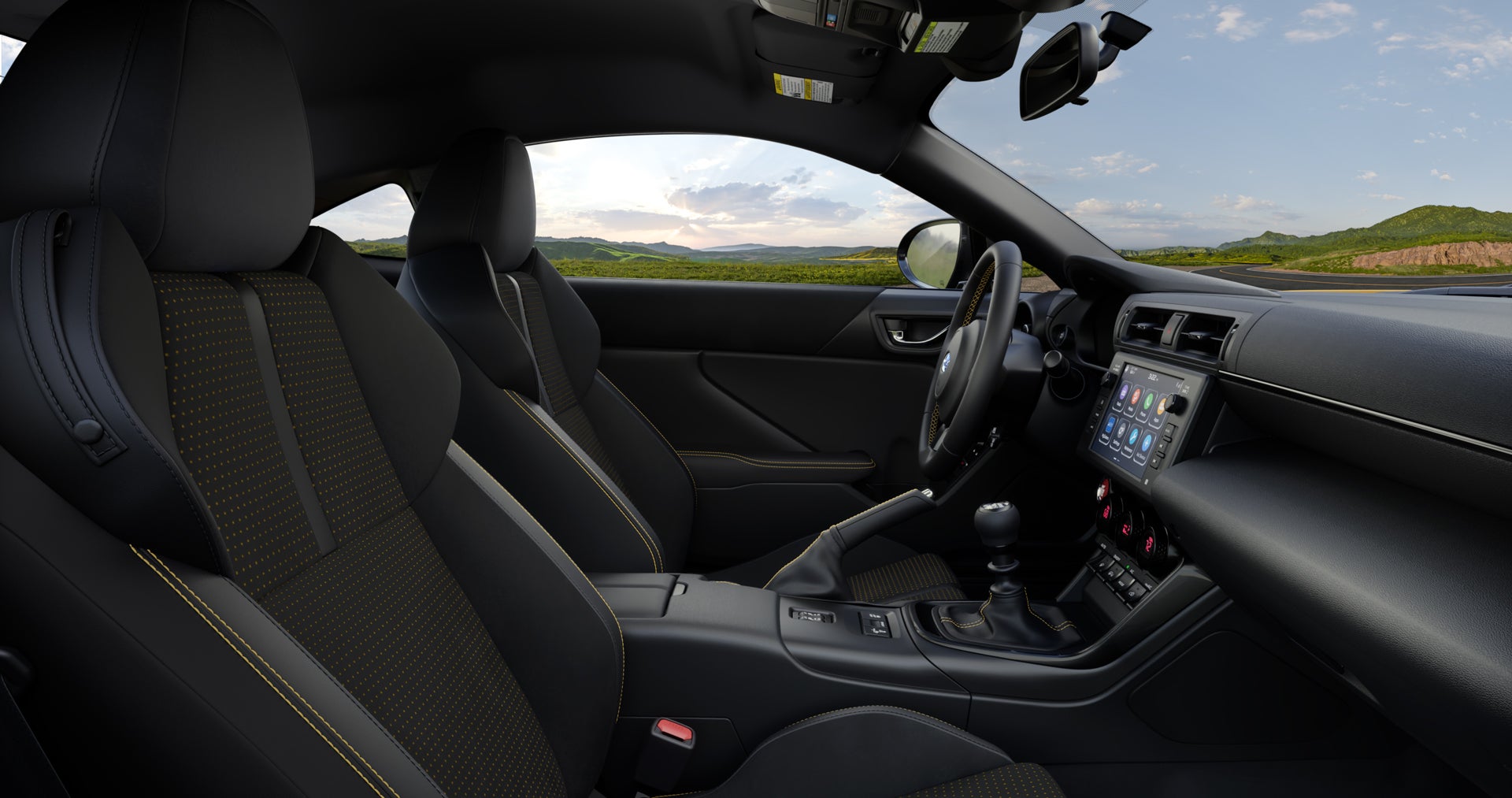 2026 Subaru BRZ Series. Yellow Shown in Black/Yellow Ultrasuede & Leather