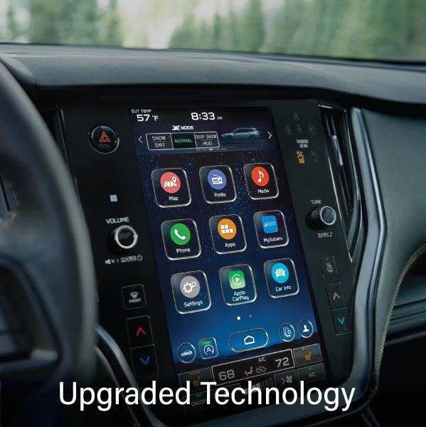 An 8-inch available touchscreen with the words &ldquo;Ugraded Technology&ldquo;. | Grand Forks Subaru in Grand Forks ND