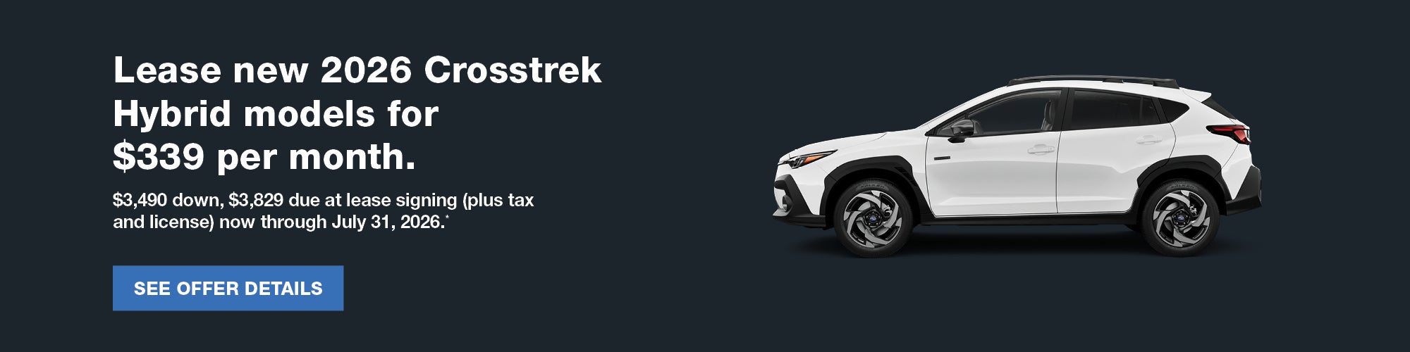 Lease 2026 SSubaru Crosstrek Hybrid $399/mo