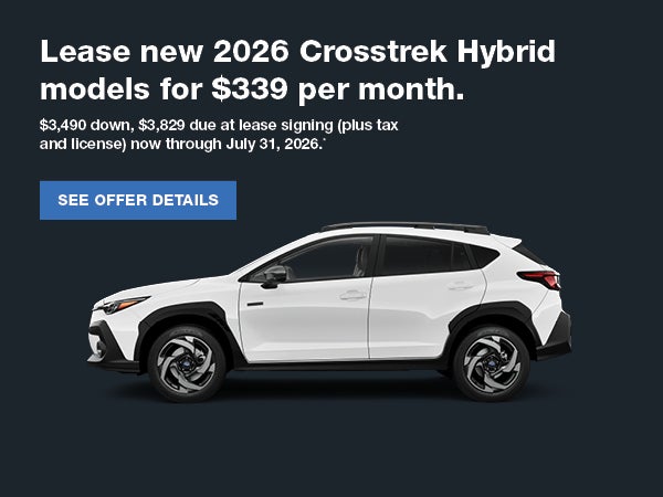 Lease 2026 Subaru Crosstrek Hybrid $399/mo-mobile