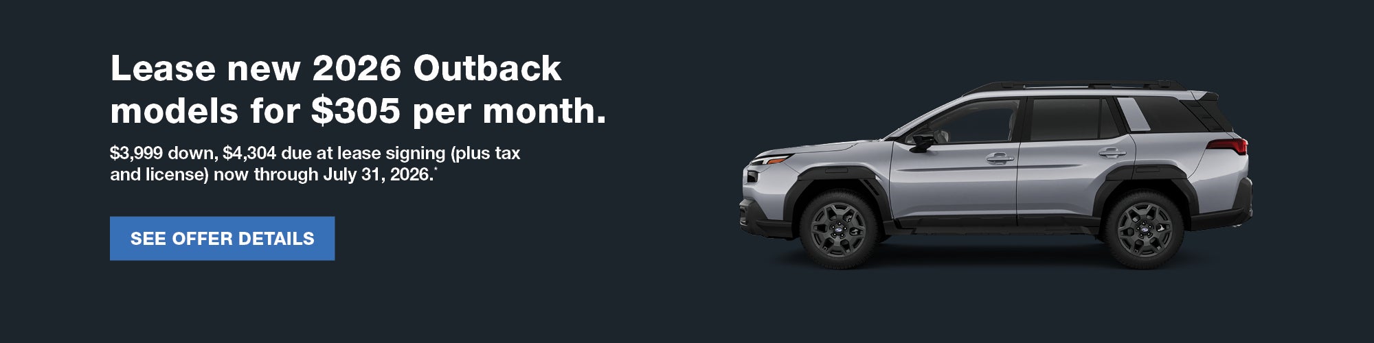 2026 Subaru Outback Lease $305/mo